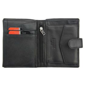    Pierre Cardin Black Red pánska kožená crossbody peňaženka RFID ochrana 10,5 × 12,7 cm