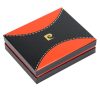  Kožený držiak na karty Pierre Cardin, čierny 10 × 7,5 cm