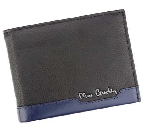  Pierre Cardin čierno-modrá pánska kožená peňaženka 12,5 × 9,2 cm