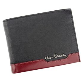    Pánska kožená peňaženka Pierre Cardin, čierno-červená, RFID 12,5 × 9,5 cm