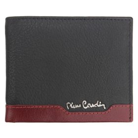    Pierre Cardin čierno-červená pánska kožená peňaženka s RFID ochranou, 11 × 9 cm