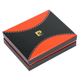    Pierre Cardin čierno-červená pánska kožená spona na peniaze dolárová peňaženka 11 × 9 cm