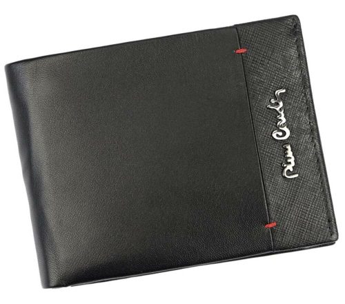  Pánska kožená peňaženka Pierre Cardin, čierna, RFID 12 × 9 cm