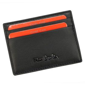    Pierre Cardin čierny kožený držiak na karty 10 × 7,5 cm