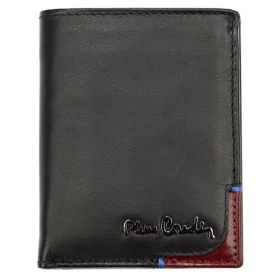    Pierre Cardin čierno-červená pánska kožená peňaženka, RFID 8 × 10 cm