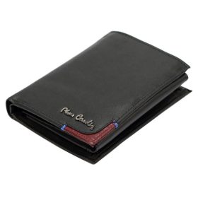    Pierre Cardin čierno-červená, pánska kožená peňaženka, s RFID ochranou, 9,5 × 13 cm