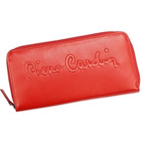    Pierre Cardin červená, dámska kožená peňaženka 19,5 × 10 cm
