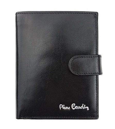  Pierre Cardin čierna pánska kožená peňaženka, RFID 9,5 × 12,5 cm