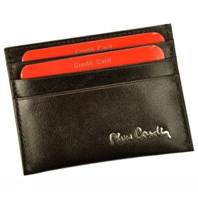    Kožený držiak na karty Pierre Cardin, tmavohnedý, 10 × 7,5 cm