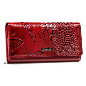    Dámska kožená peňaženka Cavaldi červená 16,5 × 9,5 cm, RFID