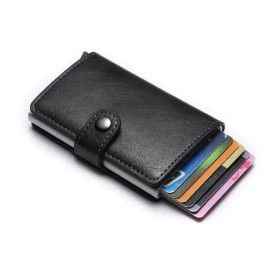   Čierna vyskakovacia mini peňaženka, držiak na karty 9,5×6,5 cm