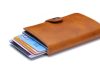  Svetlohnedá vyskakovacia mini peňaženka, držiak na karty 9,5×6,5 cm