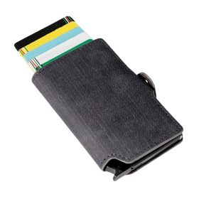    Čierna vyskakovacia mini peňaženka, držiak na karty 10,2×7 cm