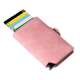    Ružová vyskakovacia mini peňaženka, držiak na karty 10,2×7 cm