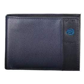    Dizajnová kožená peňaženka Piquadro modro-čierna, pánska 13 x 9 cm