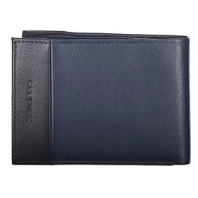    Dizajnová kožená peňaženka Piquadro modro-čierna, pánska 13 x 9 cm