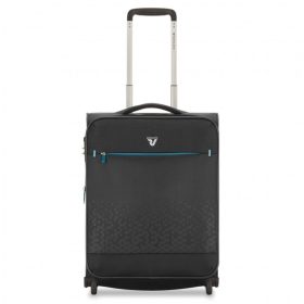    Roncato Crosslite 2-kolesový, rozšíriteľný čierny kabínový kufor s mäkkou strechou 55 cm