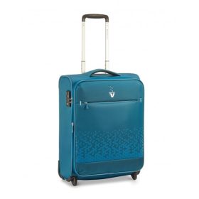    Roncato Crosslite 2-kolesový, roztiahnuteľný tyrkysový kabínový kufor s mäkkým poťahom 55 cm