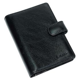  Veľký čierny kožený držiak na karty Rialto
