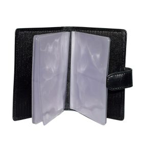  Veľký čierny kožený držiak na karty Rialto