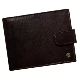    Rovicky klipsová, tmavohnedá pánska kožená peňaženka s RFID ochranou 13×9,5 cm