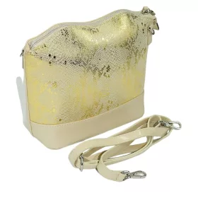    Dámska kožená kabelka cez rameno Rialto béžovo-zlatá 21 × 20 cm