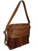  Rialto talianska dámska hnedá kožená kabelka, taška cez rameno 34×30 cm