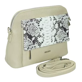    Dámska kožená kabelka cez rameno v béžovej farbe so vzorom hadej kože Rialto 25 × 19,5 cm