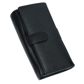  Dámska čierna kožená peňaženka Rialto 9,5 cm × 17 cm