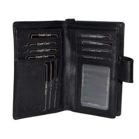    Čierna dámska kožená peňaženka Rialto 10,5 cm × 15 cm