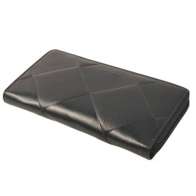  Veľká čierna kožená peňaženka Rialto