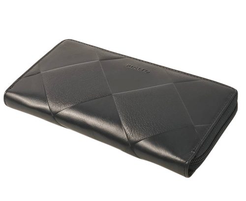  Veľká čierna kožená peňaženka Rialto