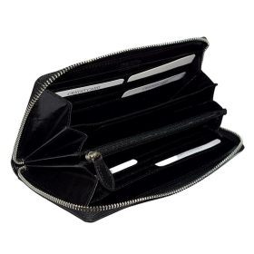  Veľká čierna kožená peňaženka Rialto