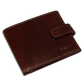    Malá hnedá pánska kožená peňaženka Rialto s komplexným remienkom