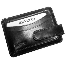    Komplexný remienok Rialto, čierny kožený držiak na karty