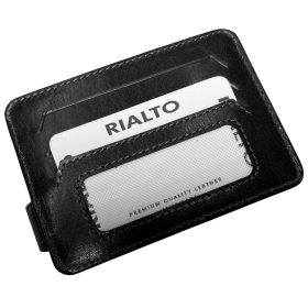    Komplexný remienok Rialto, čierny kožený držiak na karty