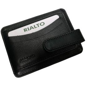    Komplexný remienok Rialto, čierny kožený držiak na karty