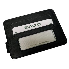    Komplexný remienok Rialto, čierny kožený držiak na karty
