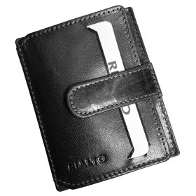    Komplexný remienok Rialto, čierny kožený držiak na karty