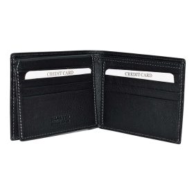  Čierna pánska kožená peňaženka Rialto 11 cm × 8,5 cm