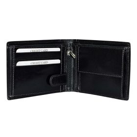    Čierna pánska kožená peňaženka Rialto 12,5 cm × 9,5 cm