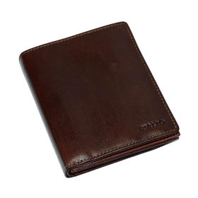    Hnedá pánska kožená peňaženka Rialto so skrytým držiakom na karty, kufrík