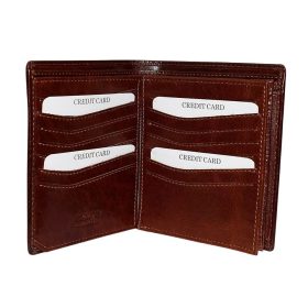    Hnedá pánska kožená peňaženka Rialto so skrytým držiakom na karty, kufrík