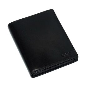    Čierna pánska kožená peňaženka Rialto so skrytým držiakom na karty, kufrík