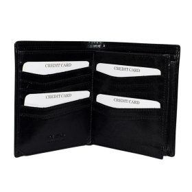    Čierna pánska kožená peňaženka Rialto so skrytým držiakom na karty, kufrík