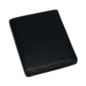    Čierna pánska kožená peňaženka Rialto so skrytým držiakom na karty, kufrík