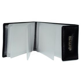  Čierny dámsky kožený držiak na karty Rialto