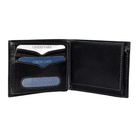  Čierna pánska kožená peňaženka Rialto 11,5 cm × 9 cm