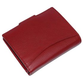    Červená kožená peňaženka Rialto s komplexným remienkom