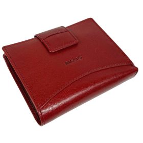    Červená kožená peňaženka Rialto s komplexným remienkom